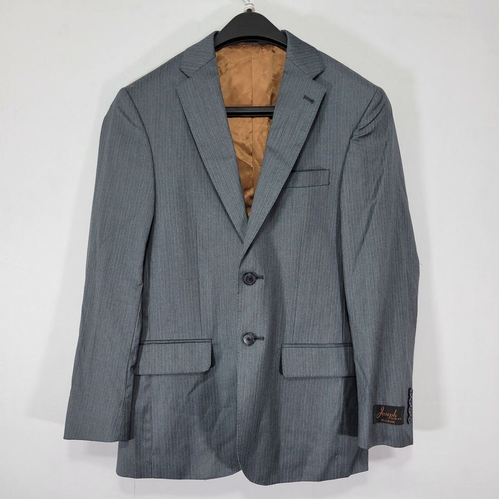 JOS A BANK Metropolitan Men's Sport Coat Blazer Two Button Blue Striped 35S Slim